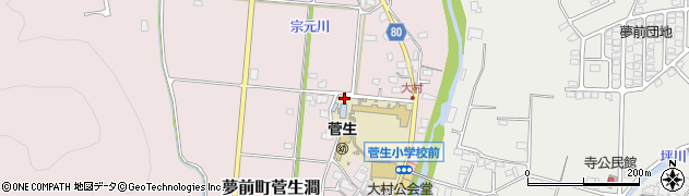 兵庫県姫路市夢前町菅生澗829周辺の地図