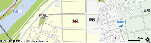 愛知県岡崎市合歓木町土佐周辺の地図