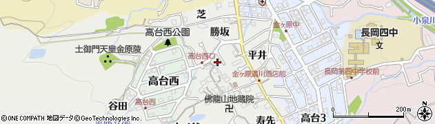 京都府長岡京市金ケ原（北裏）周辺の地図