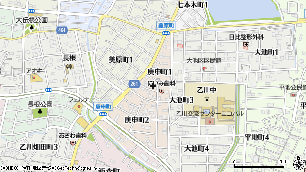 〒475-0086 愛知県半田市庚申町の地図