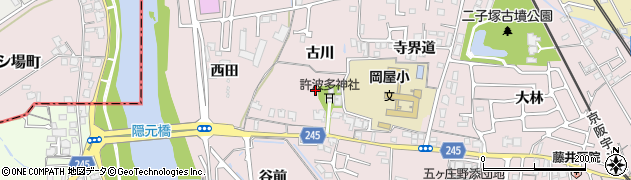 京都府宇治市五ケ庄（古川）周辺の地図