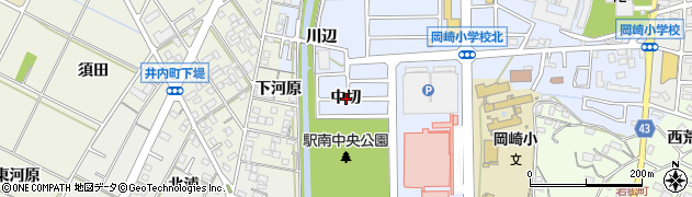 愛知県岡崎市針崎町（中切）周辺の地図