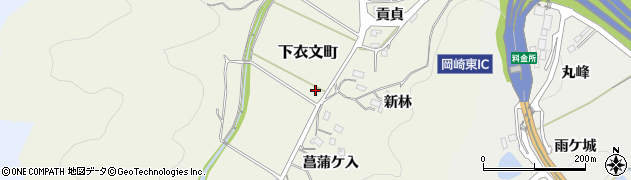 愛知県岡崎市下衣文町横枕周辺の地図