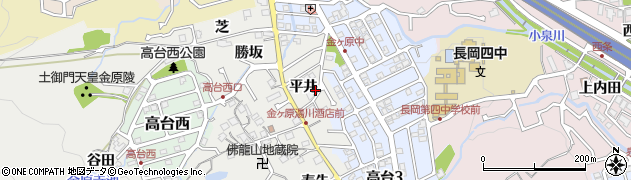 京都府長岡京市金ケ原（平井）周辺の地図