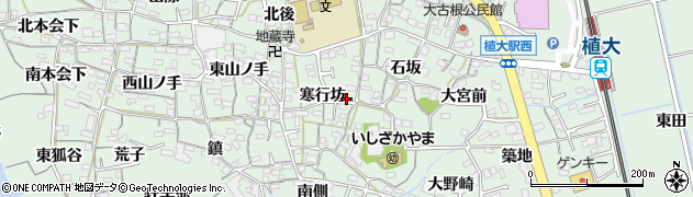 愛知県知多郡阿久比町植大寒行坊28周辺の地図