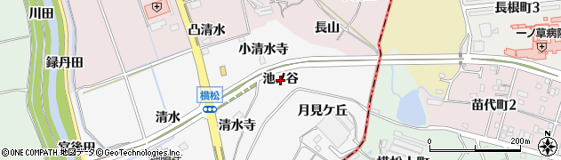 愛知県阿久比町（知多郡）横松（池ノ谷）周辺の地図