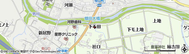 愛知県岡崎市牧平町（下モ田）周辺の地図
