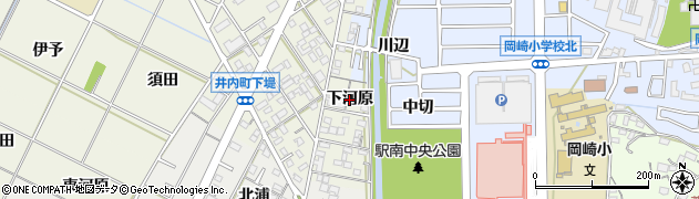 愛知県岡崎市井内町（下河原）周辺の地図