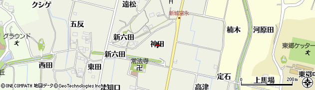 愛知県新城市富永神田周辺の地図