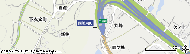 愛知県岡崎市樫山町（二又）周辺の地図