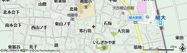 愛知県知多郡阿久比町植大寒行坊11周辺の地図