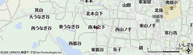 愛知県阿久比町（知多郡）植大（南本会下）周辺の地図