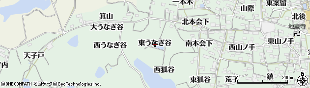 愛知県阿久比町（知多郡）植大（東うなぎ谷）周辺の地図