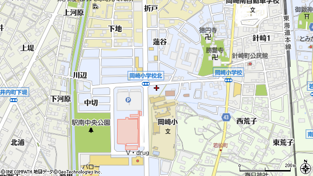 〒444-0827 愛知県岡崎市針崎町の地図