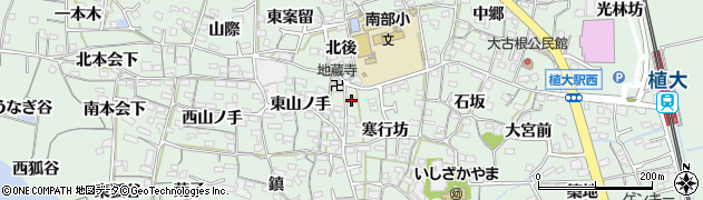 愛知県知多郡阿久比町植大寒行坊20周辺の地図