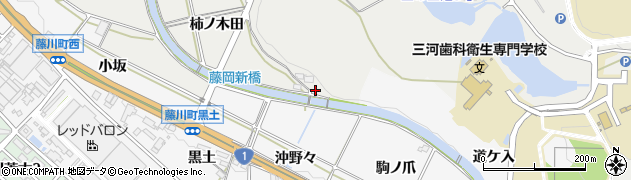 愛知県岡崎市岡町（上柿ノ木田）周辺の地図