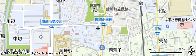 愛知県岡崎市針崎町（フロ）周辺の地図
