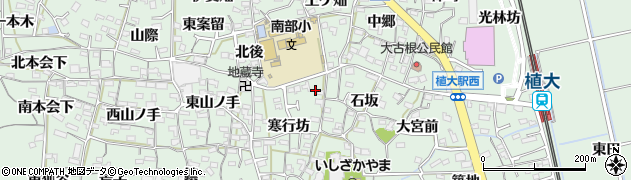 愛知県知多郡阿久比町植大寒行坊3周辺の地図