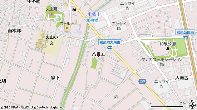 〒444-1224 愛知県安城市和泉町八兵エの地図