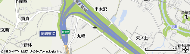 愛知県岡崎市樫山町（丸峰）周辺の地図