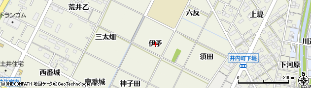 愛知県岡崎市井内町（伊予）周辺の地図