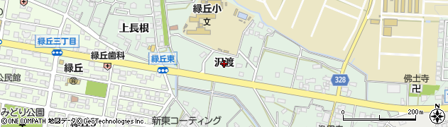 愛知県岡崎市美合町（沢渡）周辺の地図
