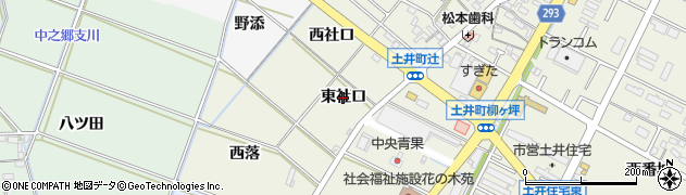 愛知県岡崎市土井町（東社口）周辺の地図