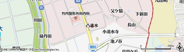愛知県阿久比町（知多郡）萩（凸清水）周辺の地図