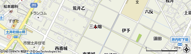 愛知県岡崎市土井町（三太畑）周辺の地図