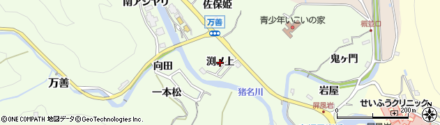 兵庫県猪名川町（川辺郡）万善（渕ノ上）周辺の地図