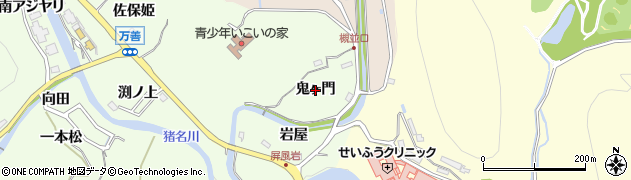 兵庫県猪名川町（川辺郡）万善（鬼ヶ門）周辺の地図