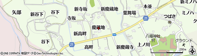 愛知県新城市矢部（慶蔵地）周辺の地図