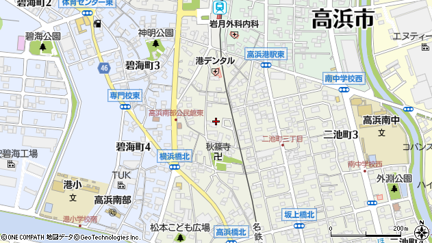 〒444-1322 愛知県高浜市二池町の地図