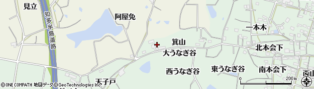 愛知県知多郡阿久比町植大箕山8周辺の地図