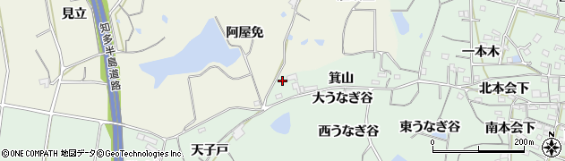 愛知県知多郡阿久比町植大箕山3周辺の地図