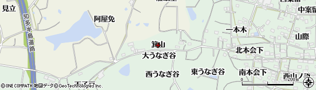 愛知県阿久比町（知多郡）植大（箕山）周辺の地図