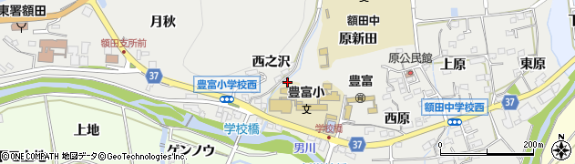 愛知県岡崎市樫山町（西之沢）周辺の地図