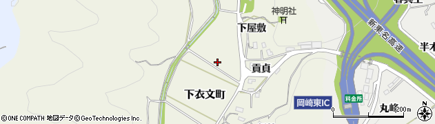 愛知県岡崎市下衣文町社口前周辺の地図