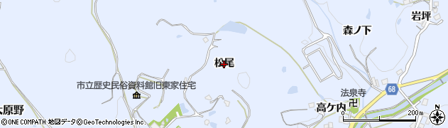 兵庫県宝塚市大原野（松尾）周辺の地図