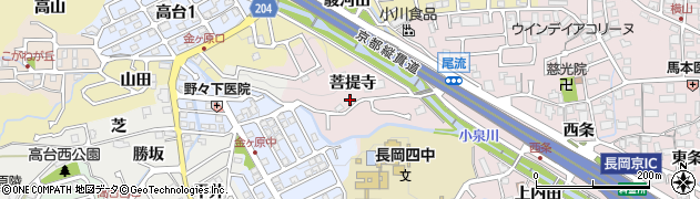 京都府長岡京市下海印寺（菩提寺）周辺の地図