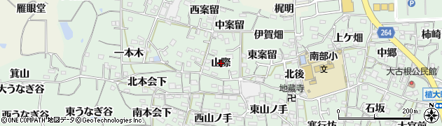 愛知県阿久比町（知多郡）植大（山際）周辺の地図