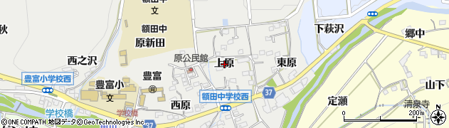 愛知県岡崎市樫山町（上原）周辺の地図