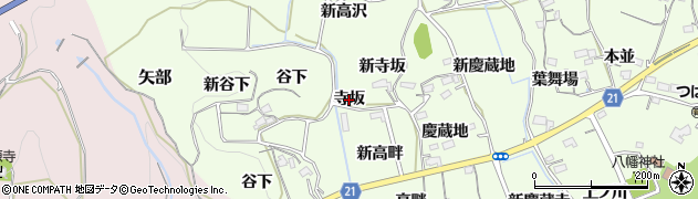 愛知県新城市矢部（寺坂）周辺の地図