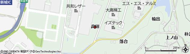 愛知県新城市有海（高田）周辺の地図
