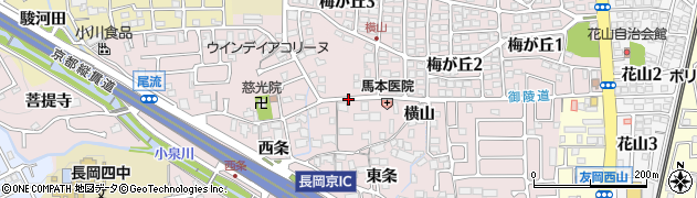 京都府長岡京市下海印寺（横山）周辺の地図