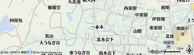 愛知県阿久比町（知多郡）植大（一本木）周辺の地図