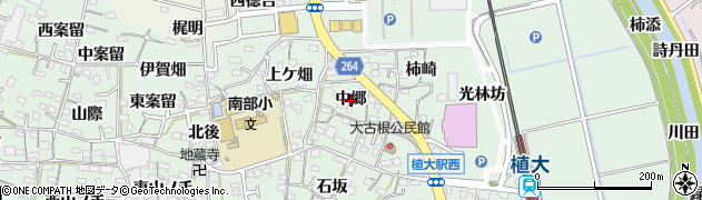 愛知県阿久比町（知多郡）植大（中郷）周辺の地図