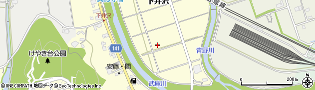 兵庫県三田市下井沢周辺の地図
