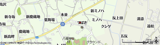 愛知県新城市矢部本並周辺の地図
