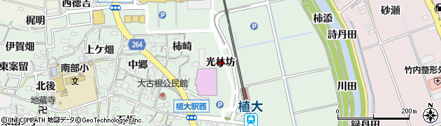 愛知県阿久比町（知多郡）植大（光林坊）周辺の地図